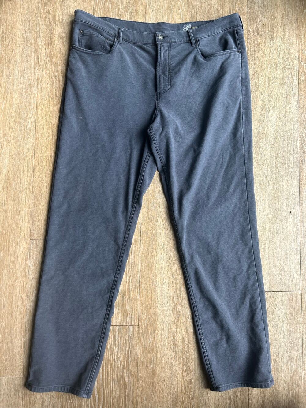 Faherty Stretch Terry 5-Pocket Pants Gray Chino Straight everyday luxury casual